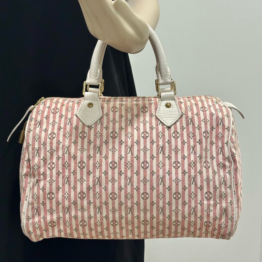 Louis Vuitton Mini Lin Speedy 30 Pink Stripe